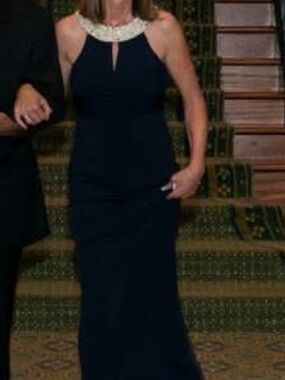 Elegant Navy Sleeveless Maxi Dress